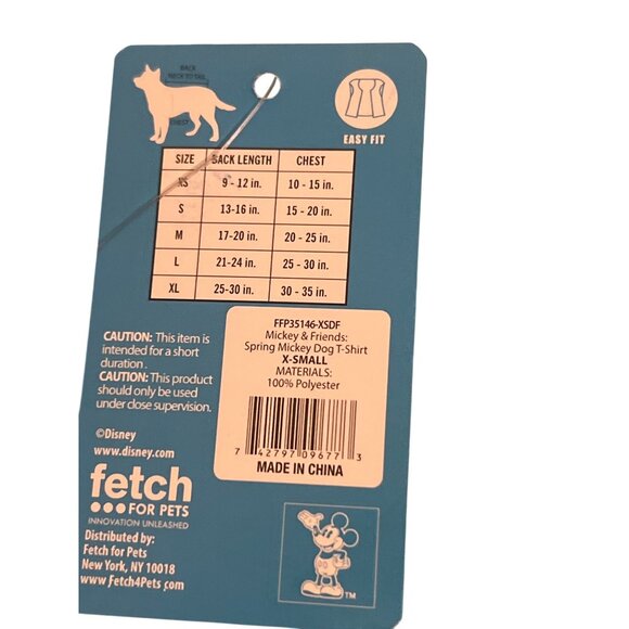 Disney Mickey Mouse Spring Dog Shirt T-Shirt Pet Apparel Flowers Blue Sz XS NWT - Picture 5 of 5